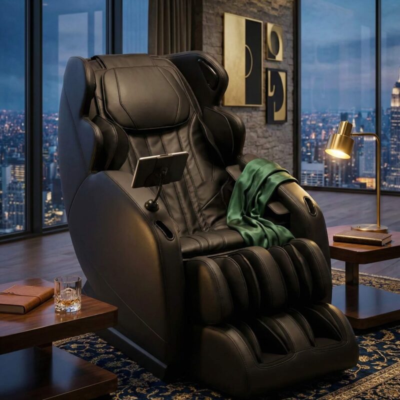 fotel czarny do masazu klasy premium