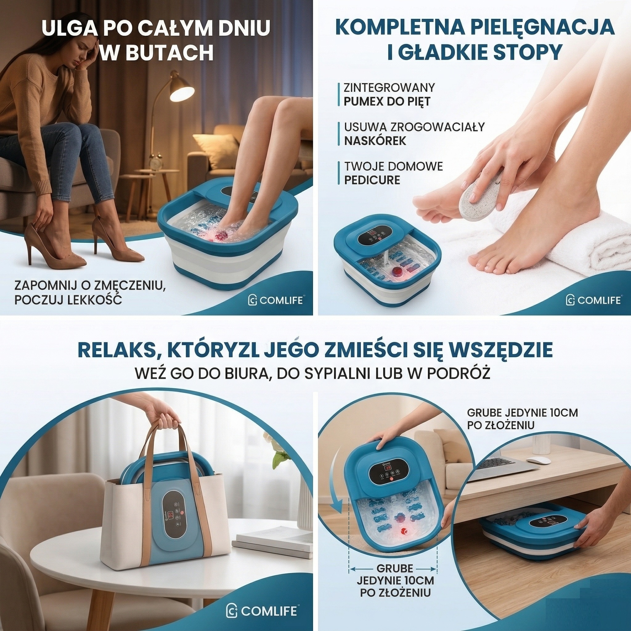 Składany Wodny Masażer do Stóp z Ogrzewaniem - obrazek 4